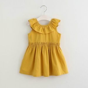 Girls Ruffled Bow back Yellow Tunic Top 0015-0017